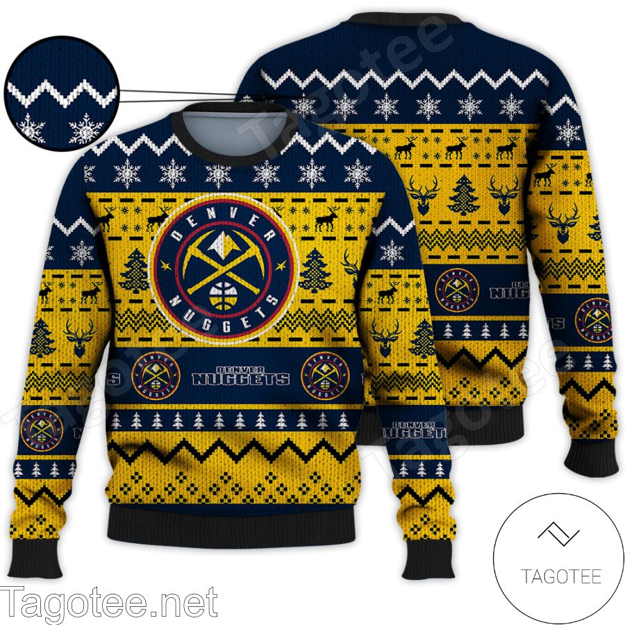 Denver Nuggets NBA Basketball Knit Pattern Ugly Christmas Sweater