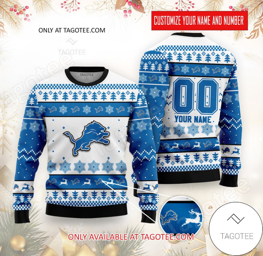 Detroit Lions Custom Ugly Christmas Sweater - EmonShop