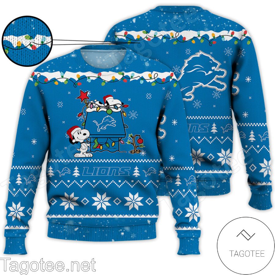 Detroit Lions Snoopy NFL Ugly Christmas Sweater