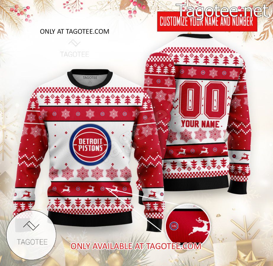 Detroit Pistons Basketball Custom Ugly Christmas Sweater - MiuShop