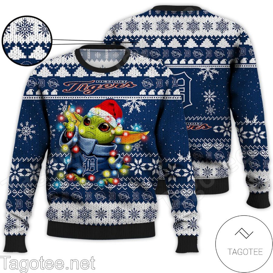 Detroit Tigers Baby Yoda Star Wars MLB Ugly Christmas Sweater