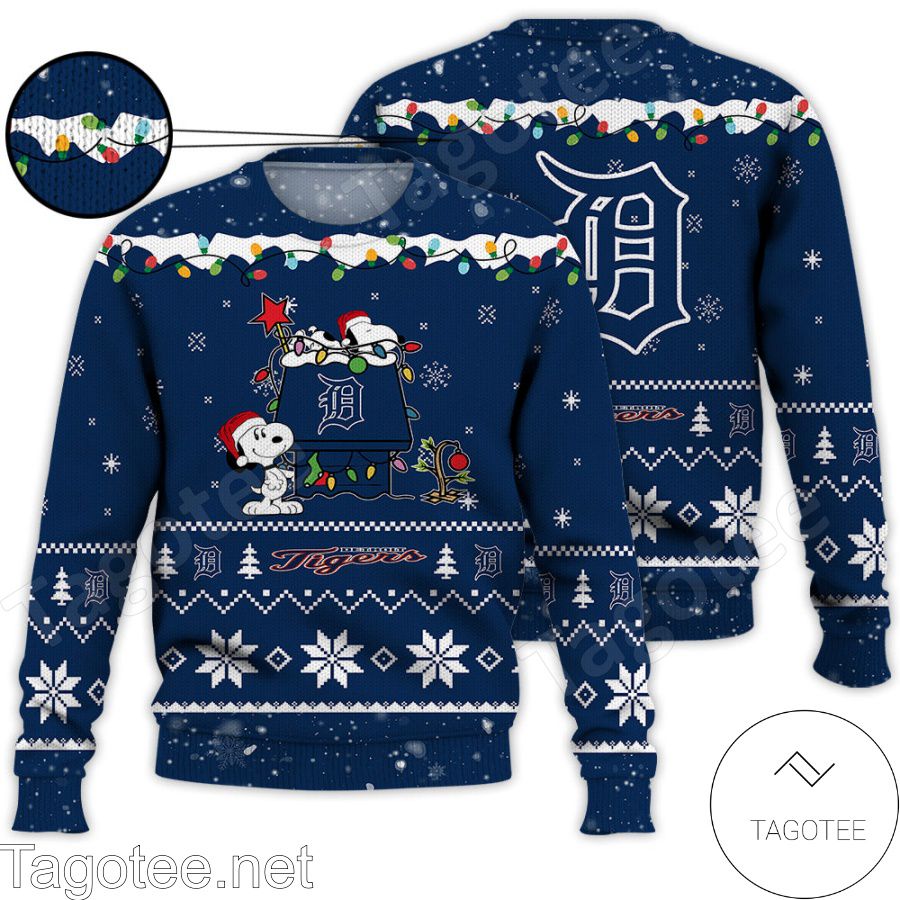 Detroit Tigers Snoopy MLB Ugly Christmas Sweater