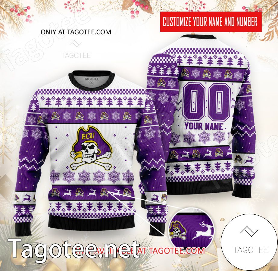 East Carolina College Rugby Custom Ugly Christmas Sweater - BiShop