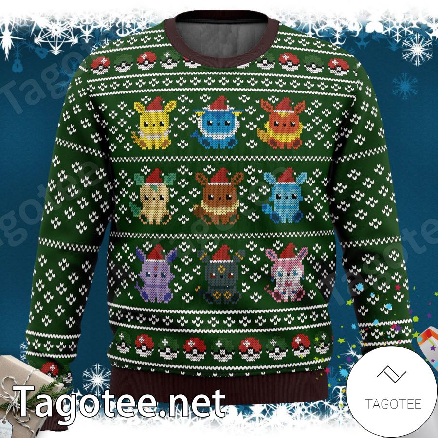 Eevee Eeveelutions Pokemon Xmas Ugly Christmas Sweater