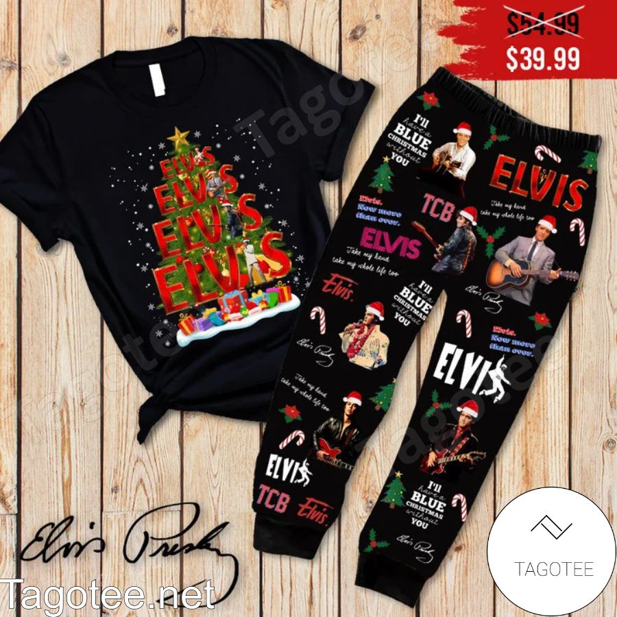 Elvis Presley Christmas Tree Pajamas Set