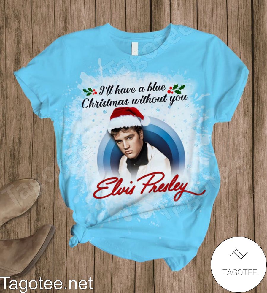 Elvis Presley I'll Have A Blue Christmas Without You Pajamas Set a