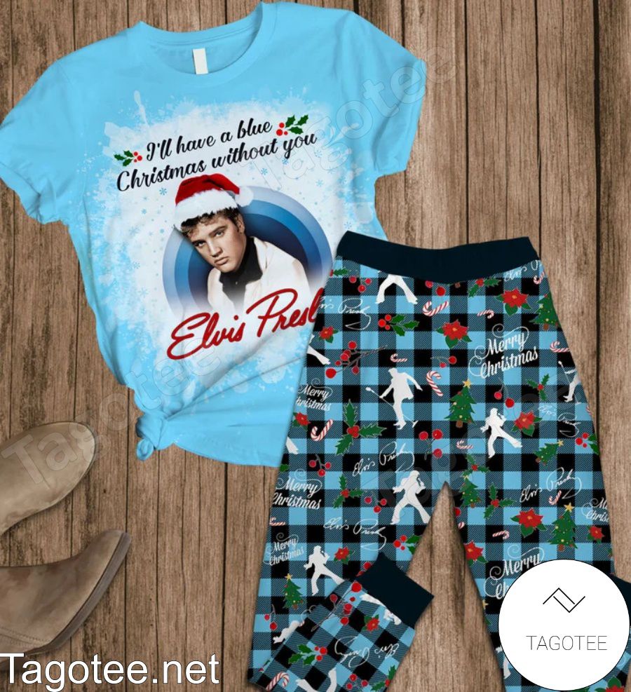 Elvis Presley I'll Have A Blue Christmas Without You Pajamas Set