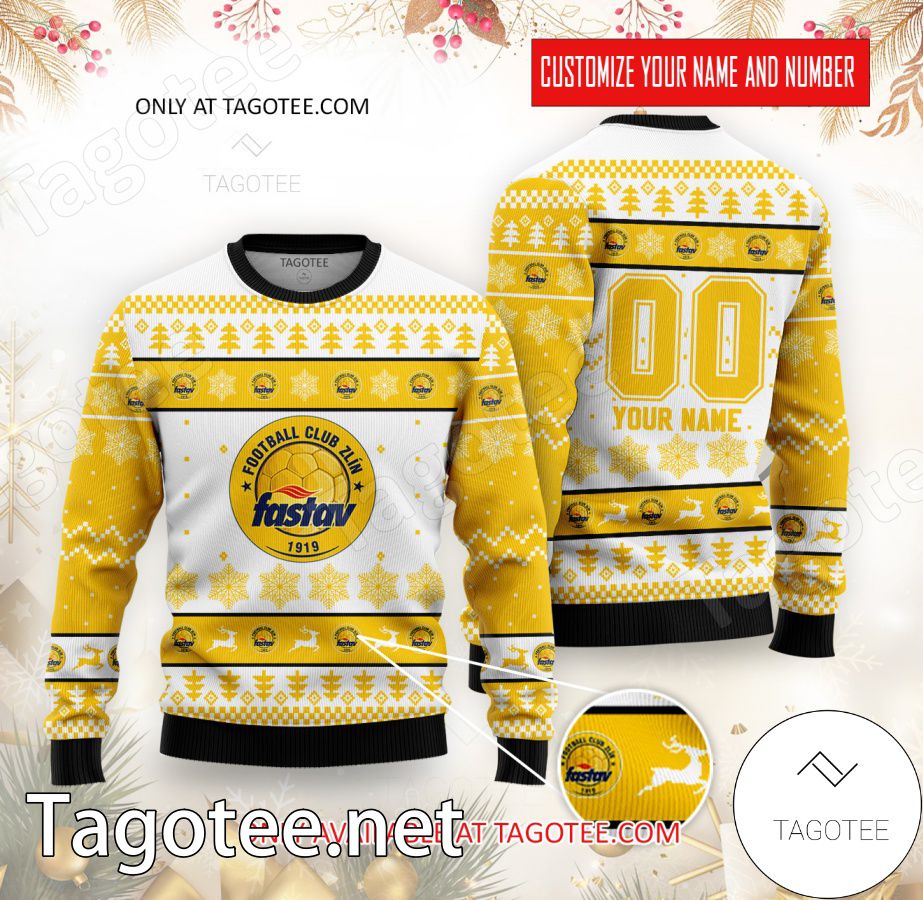 FC Zlín Custom Ugly Christmas Sweater - EmonShop