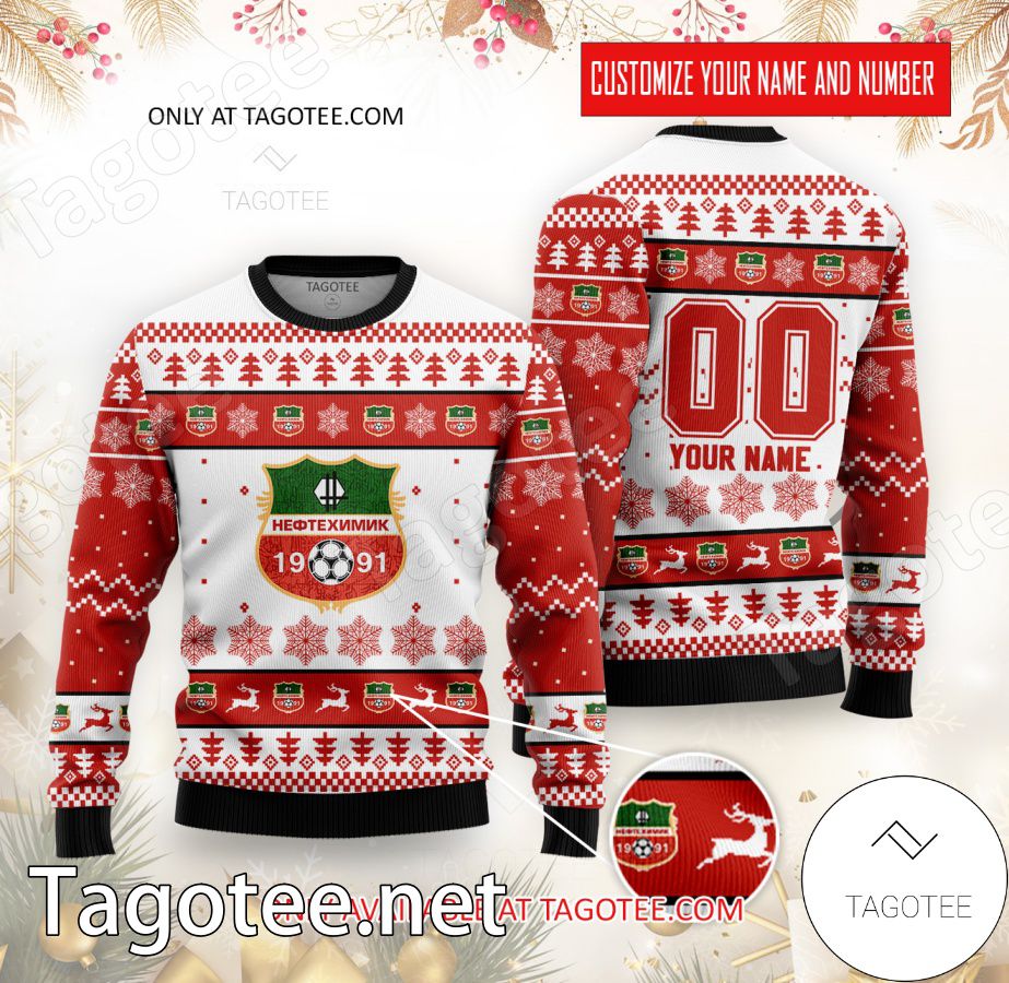 FK Neftekhimik Custom Ugly Christmas Sweater - EmonShop