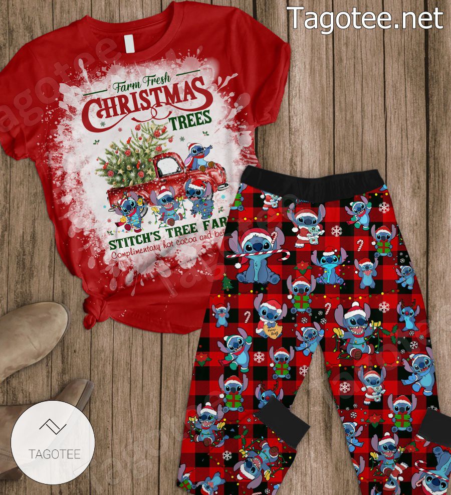 Farm Fresh Christmas Trees Stitch's Tree Farm Pajamas Set a