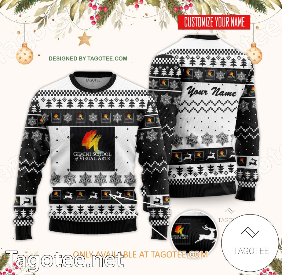 Gemini School of Visual Arts & Communication Custom Ugly Christmas Sweater - BiShop