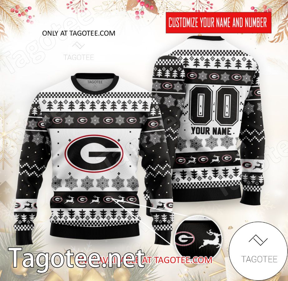 Georgia Bulldogs College Rugby Custom Ugly Christmas Sweater - BiShop