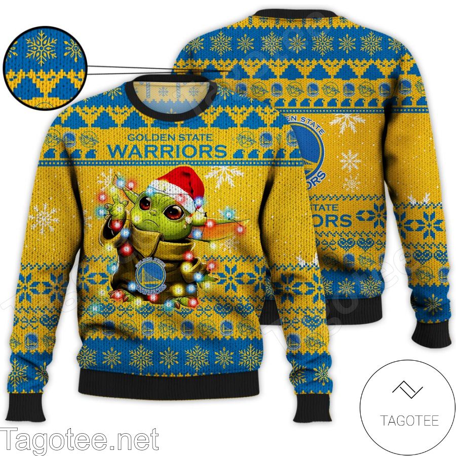 Golden State Warriors Baby Yoda Star Wars NBA Ugly Christmas Sweater