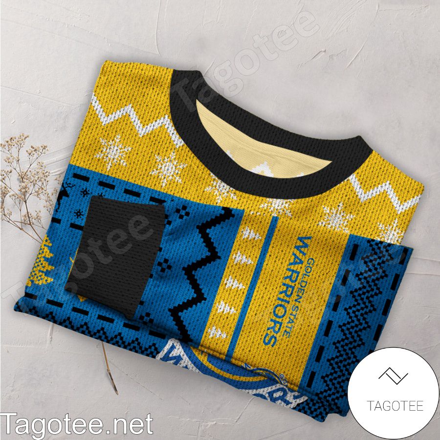 Golden State Warriors NBA Basketball Knit Pattern Ugly Christmas Sweater a