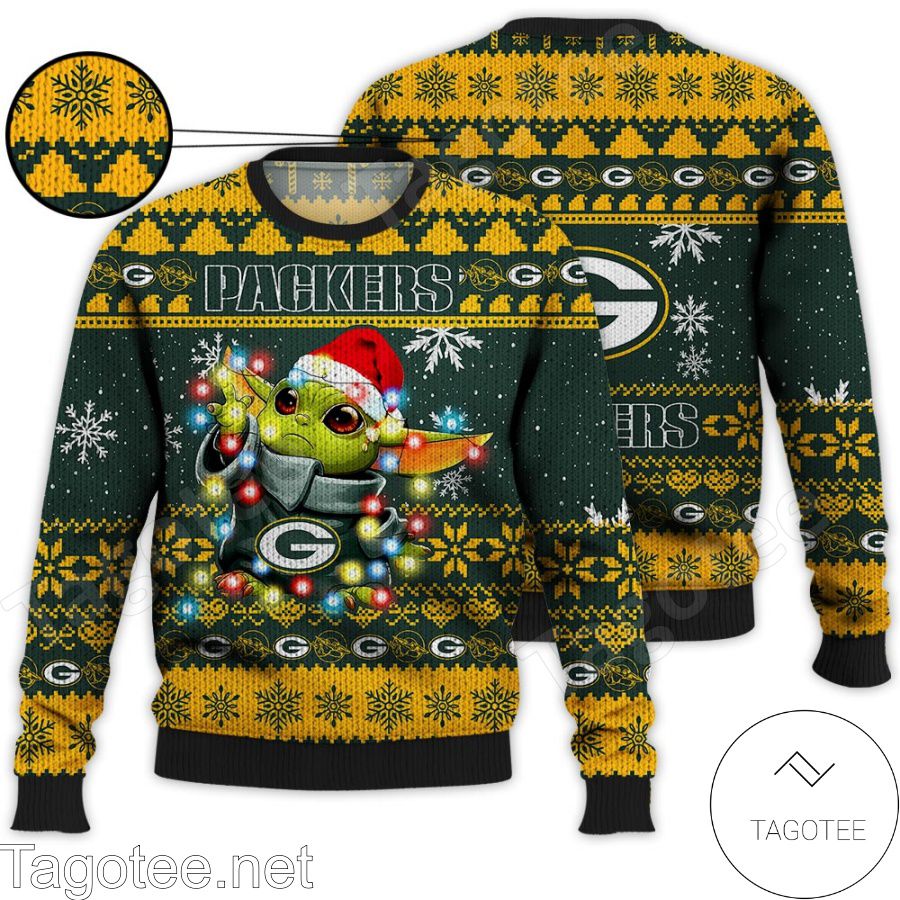 Green Bay Packers Baby Yoda Star Wars NFL Ugly Christmas Sweater