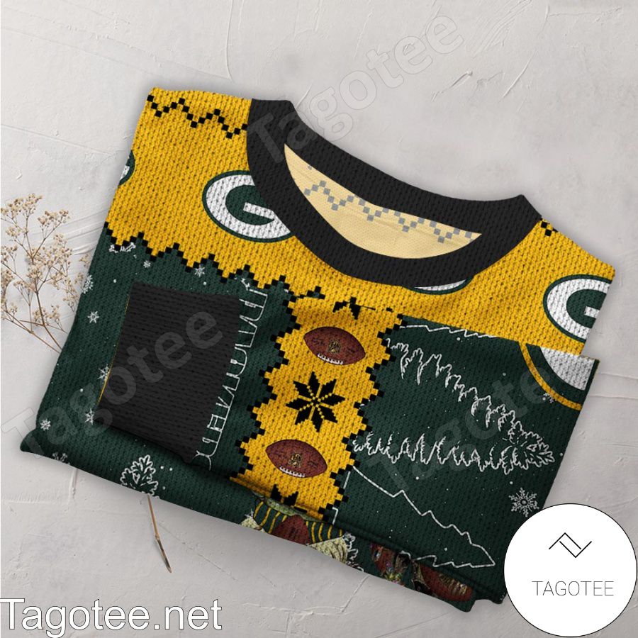 Green Bay Packers NFL Baby Yoda And Baby Groot Ugly Christmas Sweater a