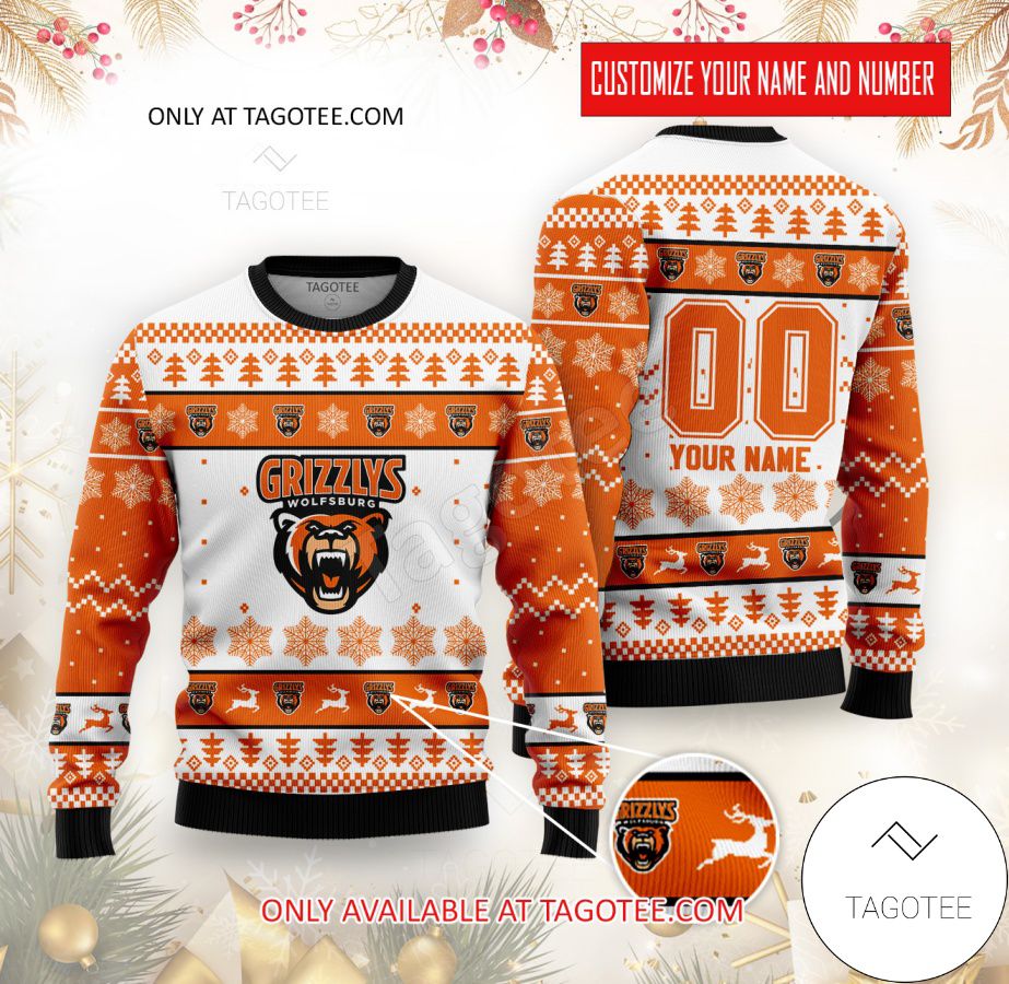 Grizzly Wolfsburg Hockey Custom Ugly Christmas Sweater - EmonShop