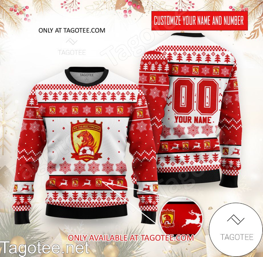 Guangzhou FC Custom Ugly Christmas Sweater - BiShop