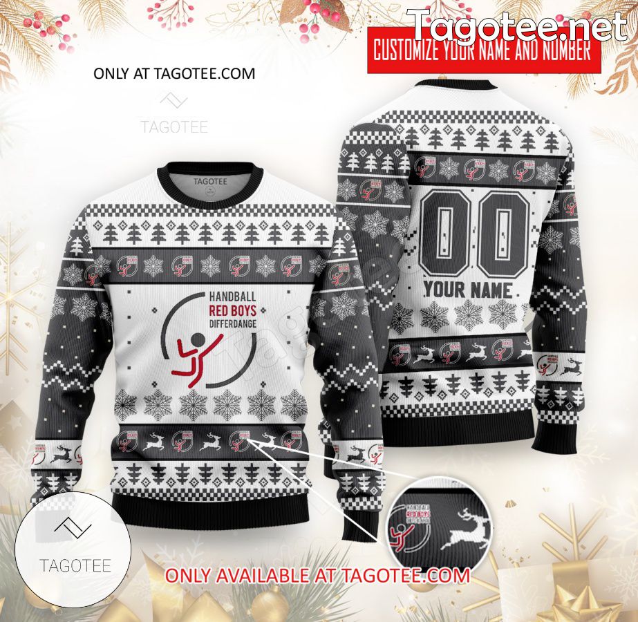 HB Red Boys Differdange Handball Custom Ugly Christmas Sweater - BiShop