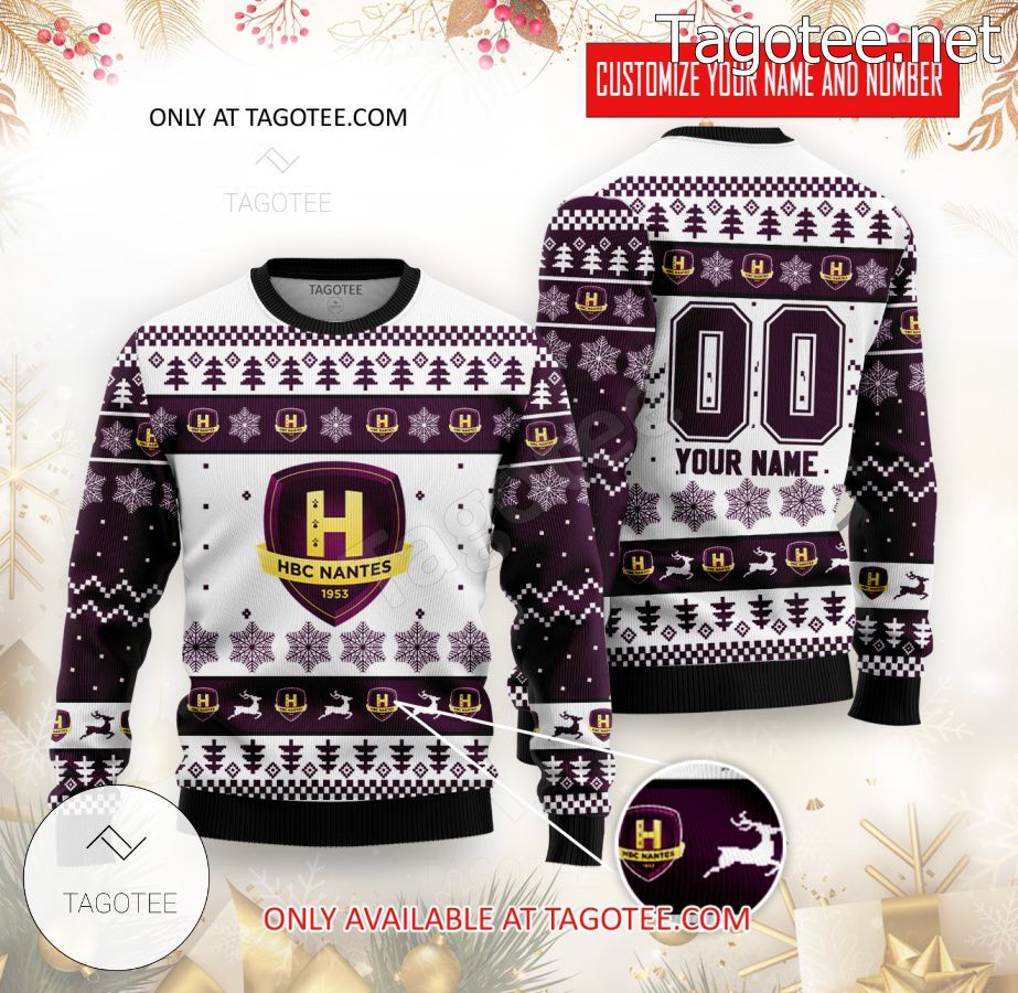 HBC Nantes Handball Custom Ugly Christmas Sweater - BiShop