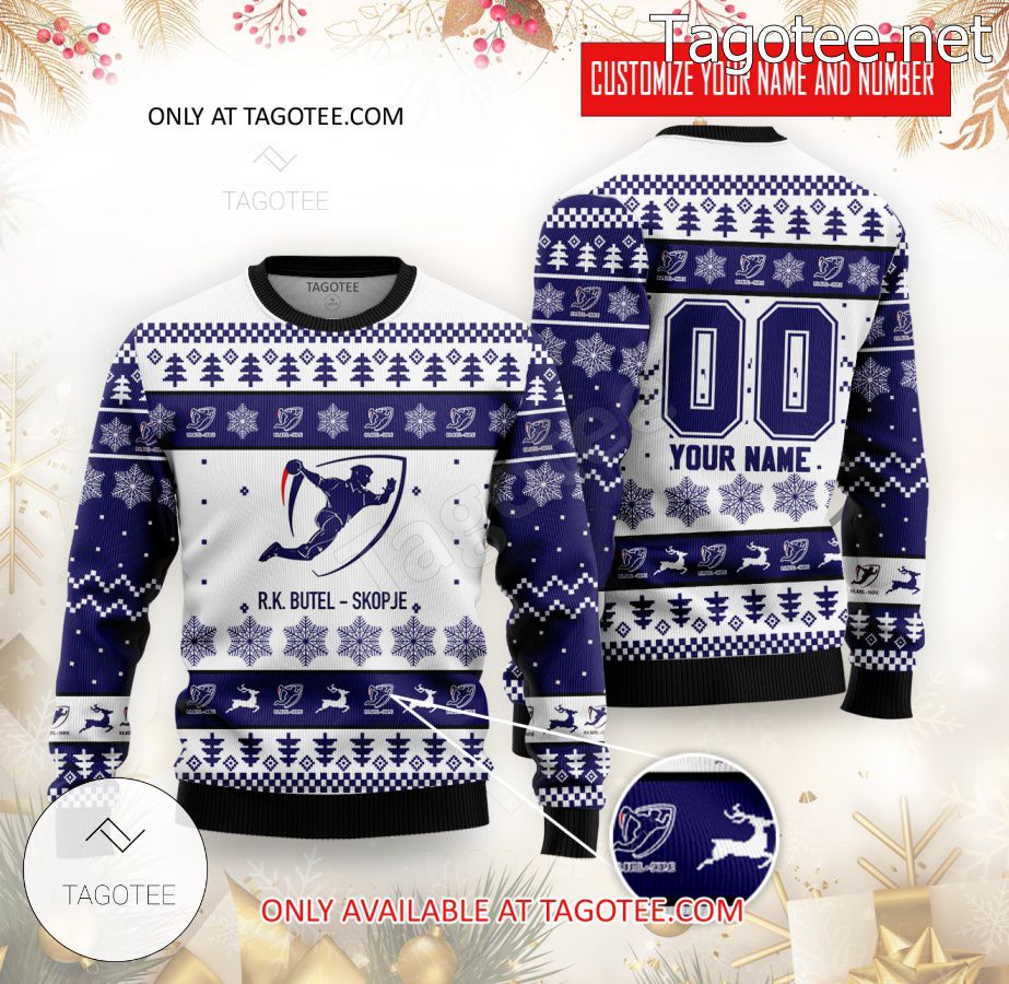 HC Butel Skopje Handball Custom Ugly Christmas Sweater - BiShop