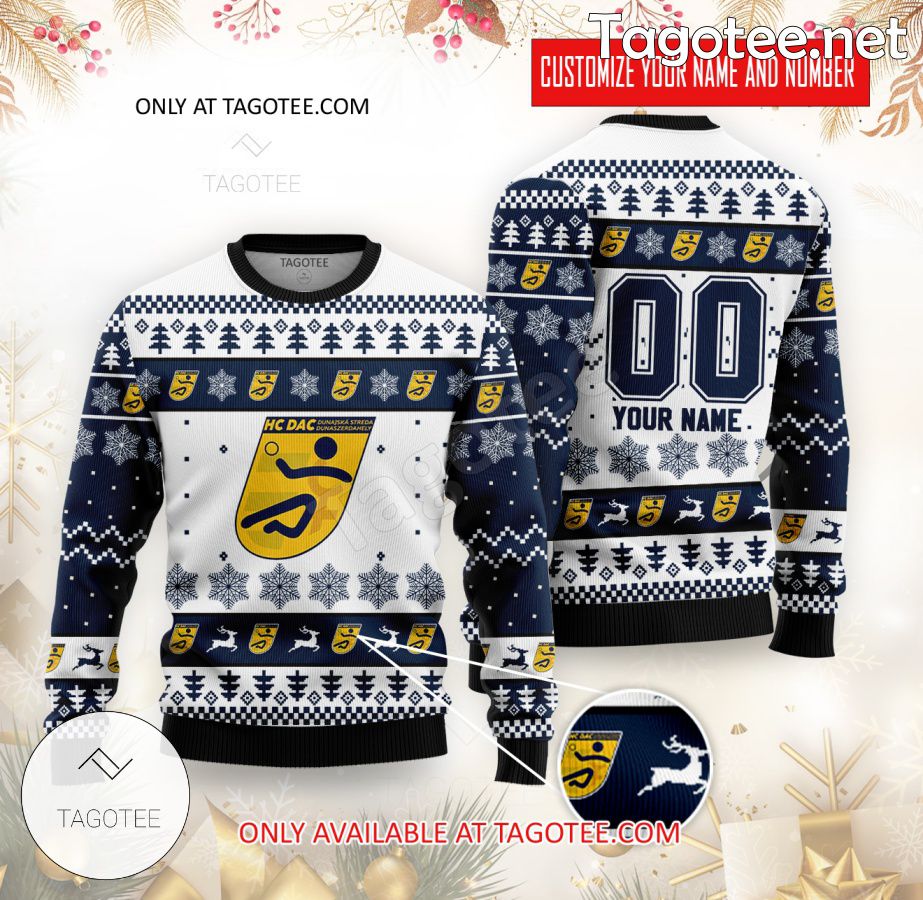 HC DAC Dunajská Streda Handball Custom Ugly Christmas Sweater - BiShop