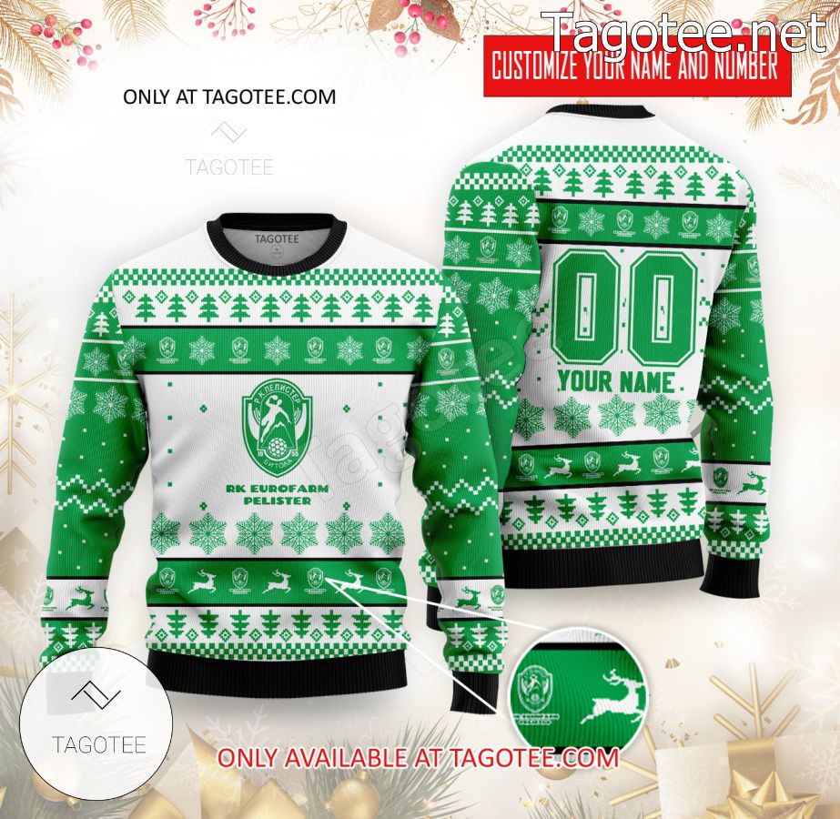 HC Eurofarm Pelister 2 Handball Custom Ugly Christmas Sweater - BiShop