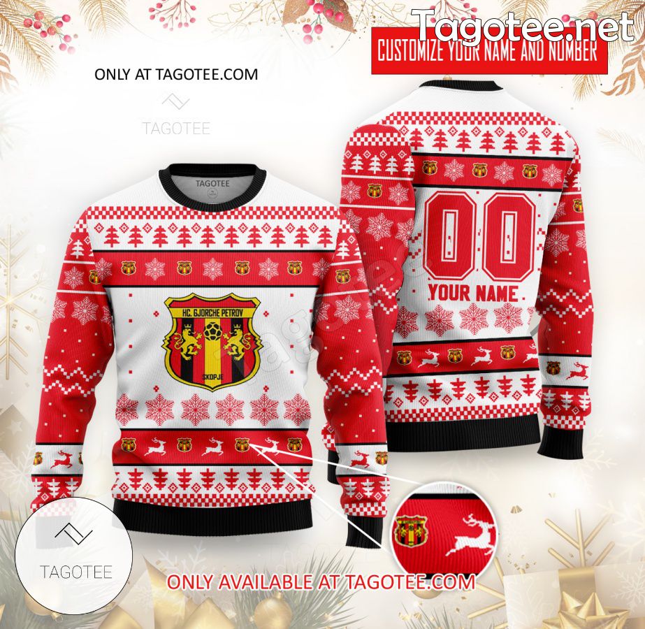 HC Gjorche Petrov-WHC Skopje Handball Custom Ugly Christmas Sweater - BiShop