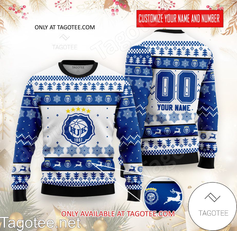 HJK Helsinki Custom Ugly Christmas Sweater - BiShop