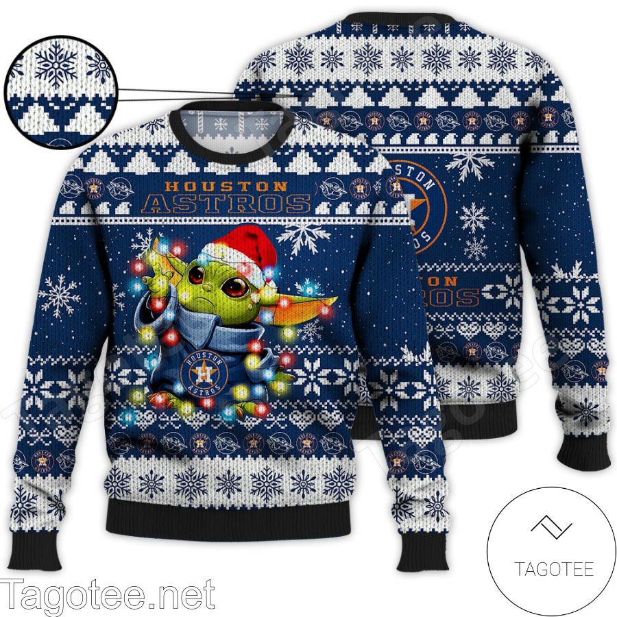 Houston Astros Baby Yoda Star Wars MLB Ugly Christmas Sweater