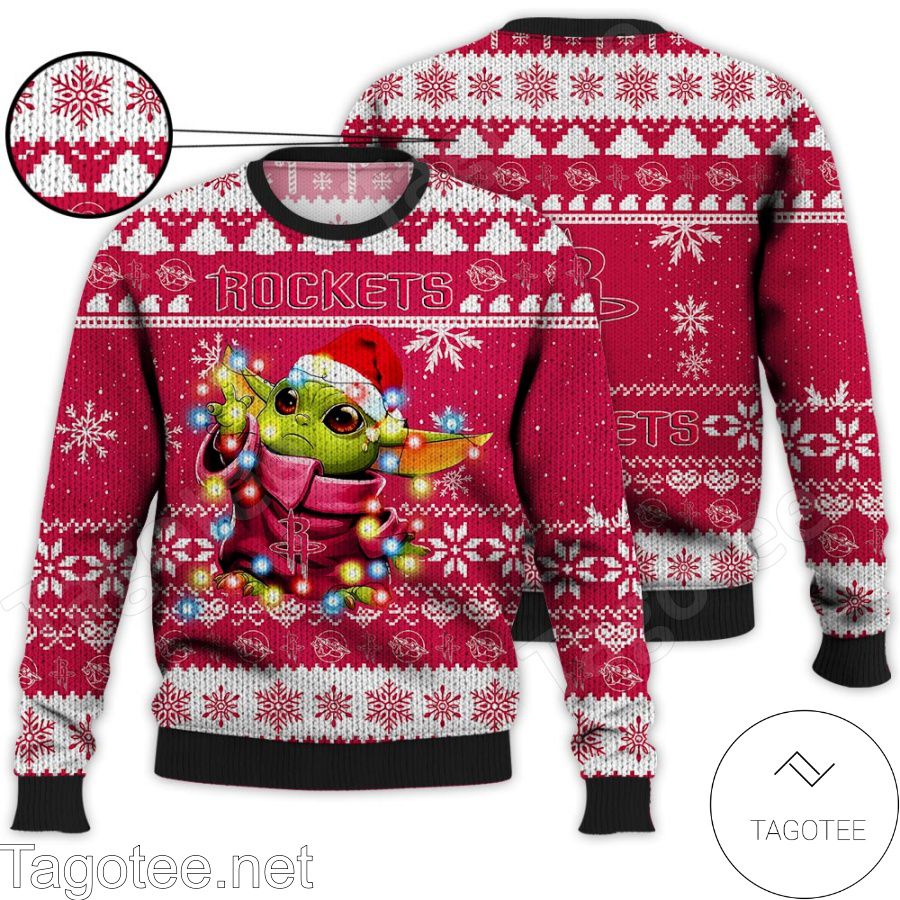 Houston Rockets Baby Yoda Star Wars NBA Ugly Christmas Sweater