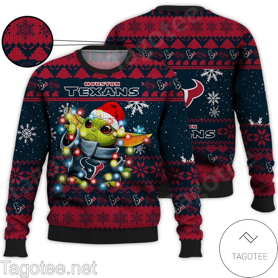 Houston Texans Baby Yoda Star Wars NFL Ugly Christmas Sweater