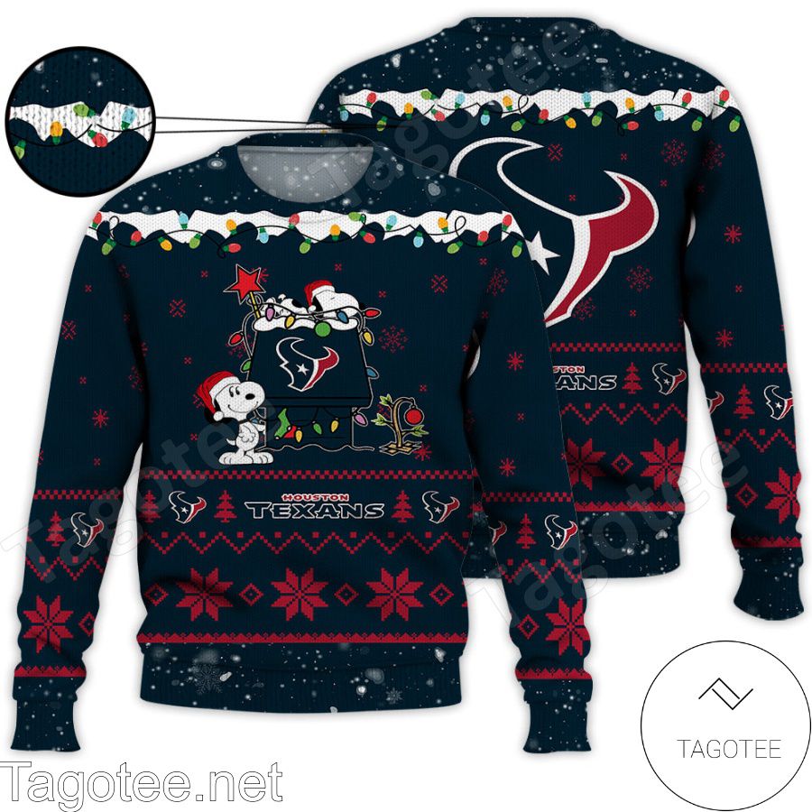 Houston Texans Snoopy NFL Ugly Christmas Sweater