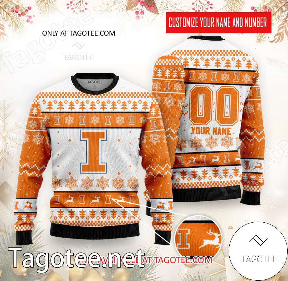 Illinois College Rugby Custom Ugly Christmas Sweater - BiShop