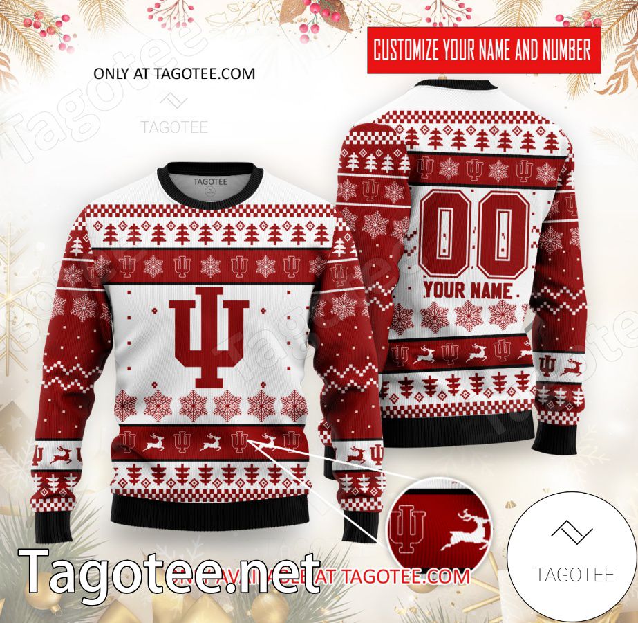 Indiana College Rugby Custom Ugly Christmas Sweater - BiShop