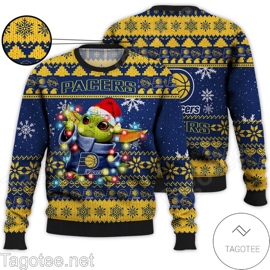 Indiana Pacers Baby Yoda Star Wars NBA Ugly Christmas Sweater