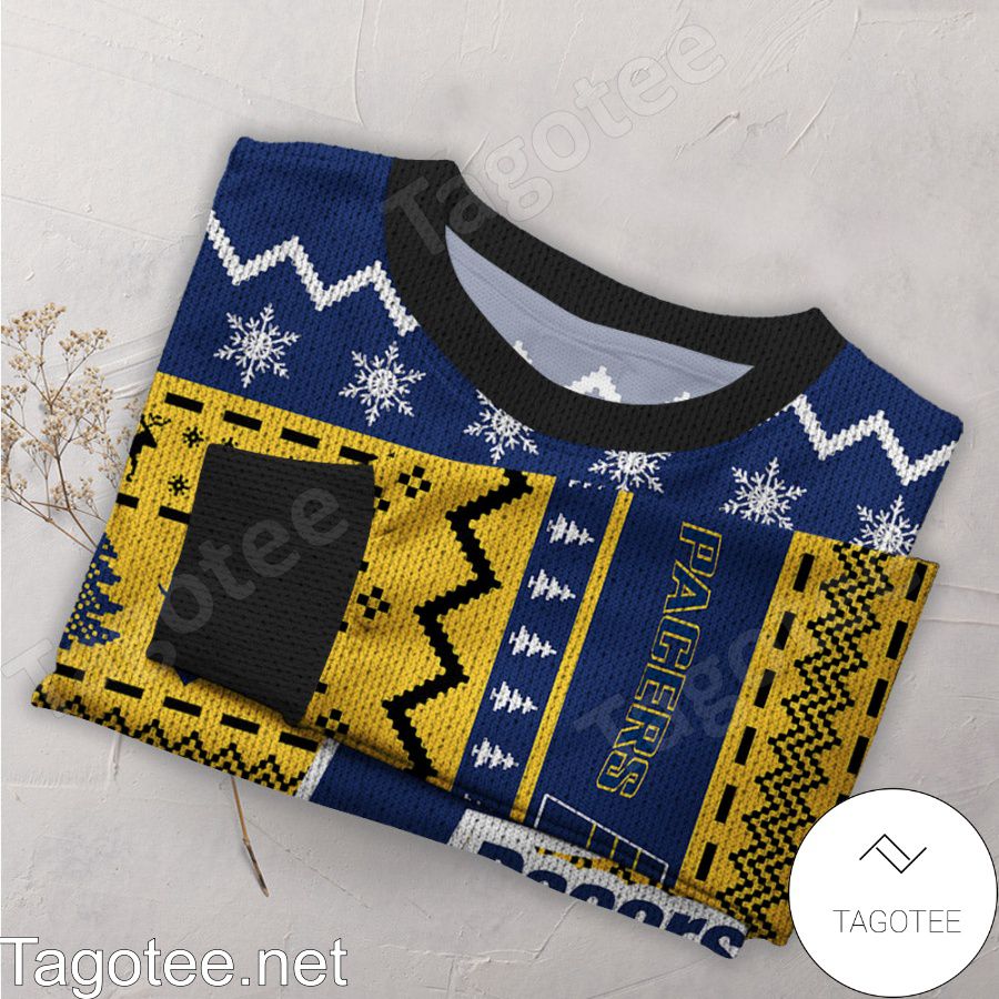 Indiana Pacers NBA Basketball Knit Pattern Ugly Christmas Sweater a