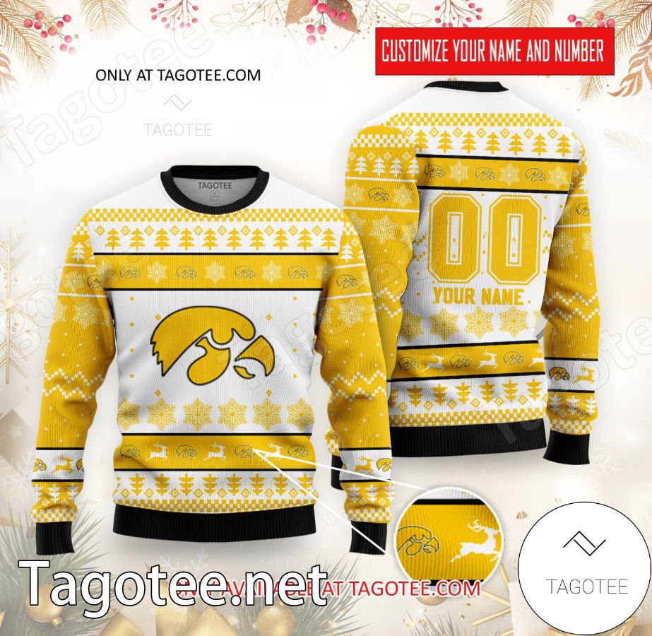 Iowa College Rugby Custom Ugly Christmas Sweater - BiShop