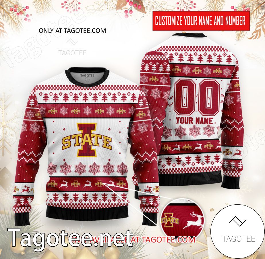 Iowa State College Rugby Custom Ugly Christmas Sweater - BiShop