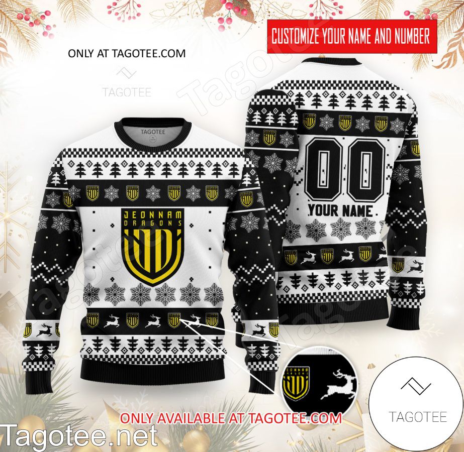 Jeonnam Dragons Custom Ugly Christmas Sweater - BiShop