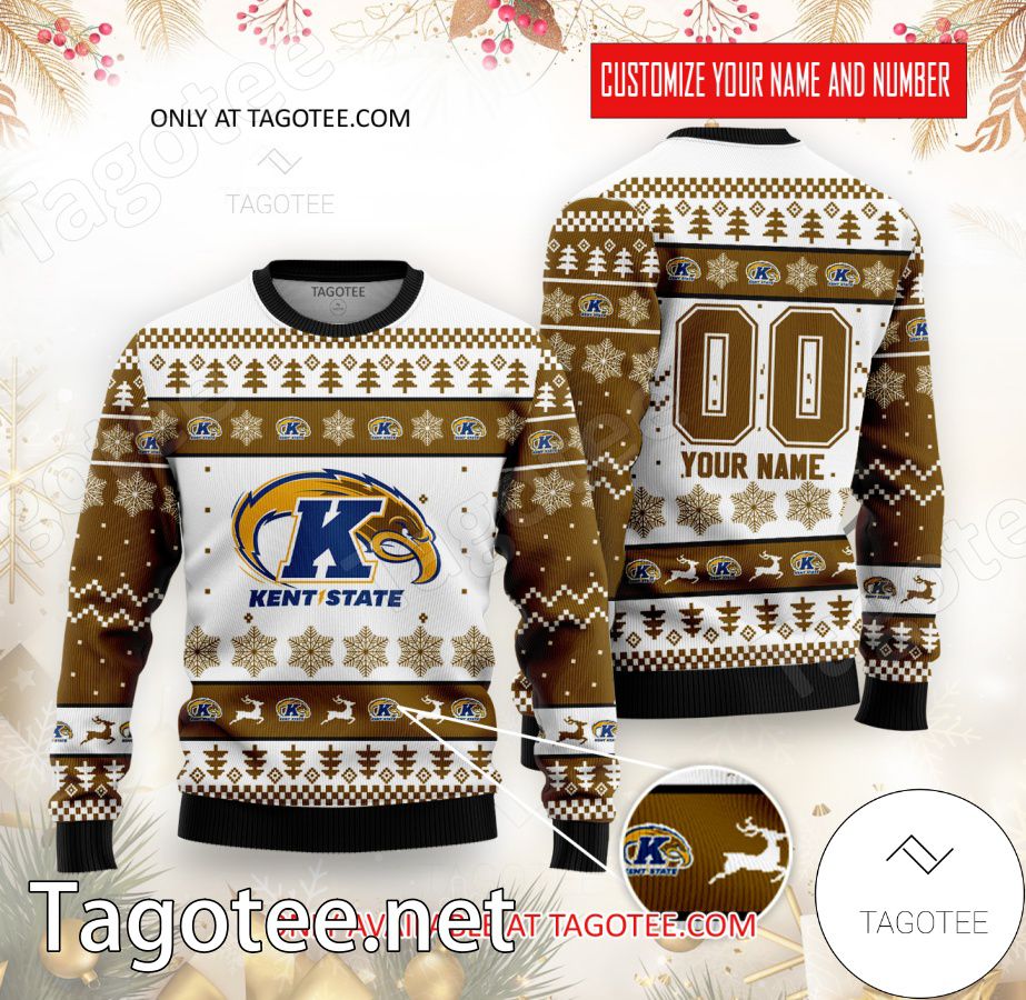 Kent State College Rugby Custom Ugly Christmas Sweater - BiShop