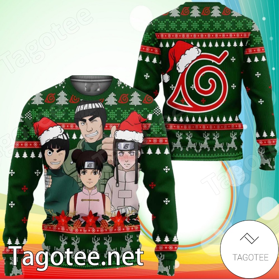 Konoha Team Guy Naruto Shippuden Manga Anime Xmas Ugly Christmas Sweater