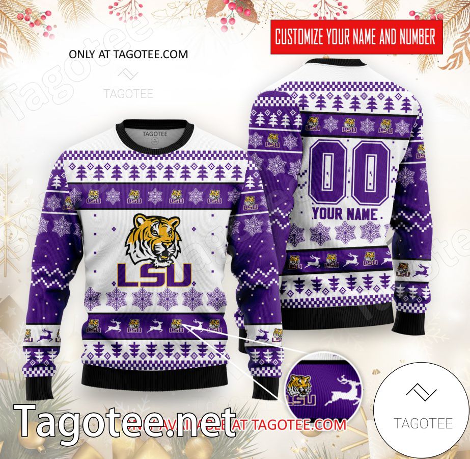 LSU College Rugby Custom Ugly Christmas Sweater - BiShop