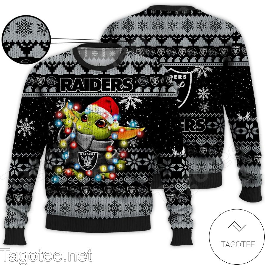 Las Vegas Raiders Baby Yoda Star Wars NFL Ugly Christmas Sweater