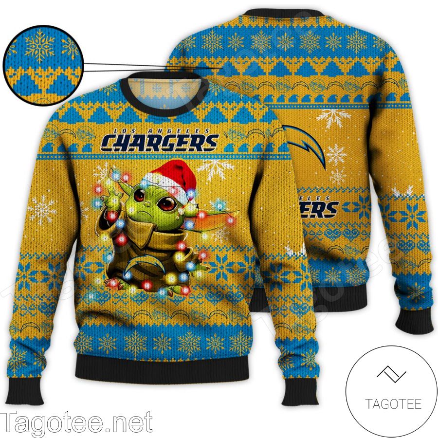 Los Angeles Chargers Baby Yoda Star Wars NFL Ugly Christmas Sweater