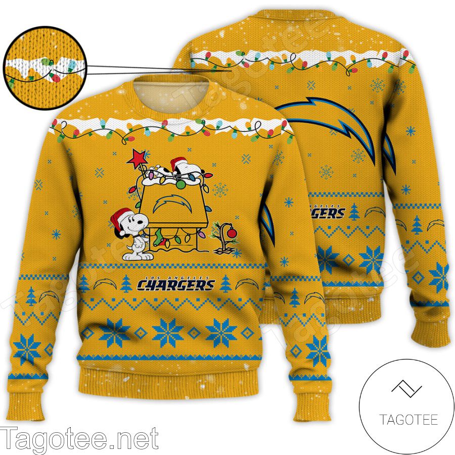 Los Angeles Chargers Snoopy NFL Ugly Christmas Sweater