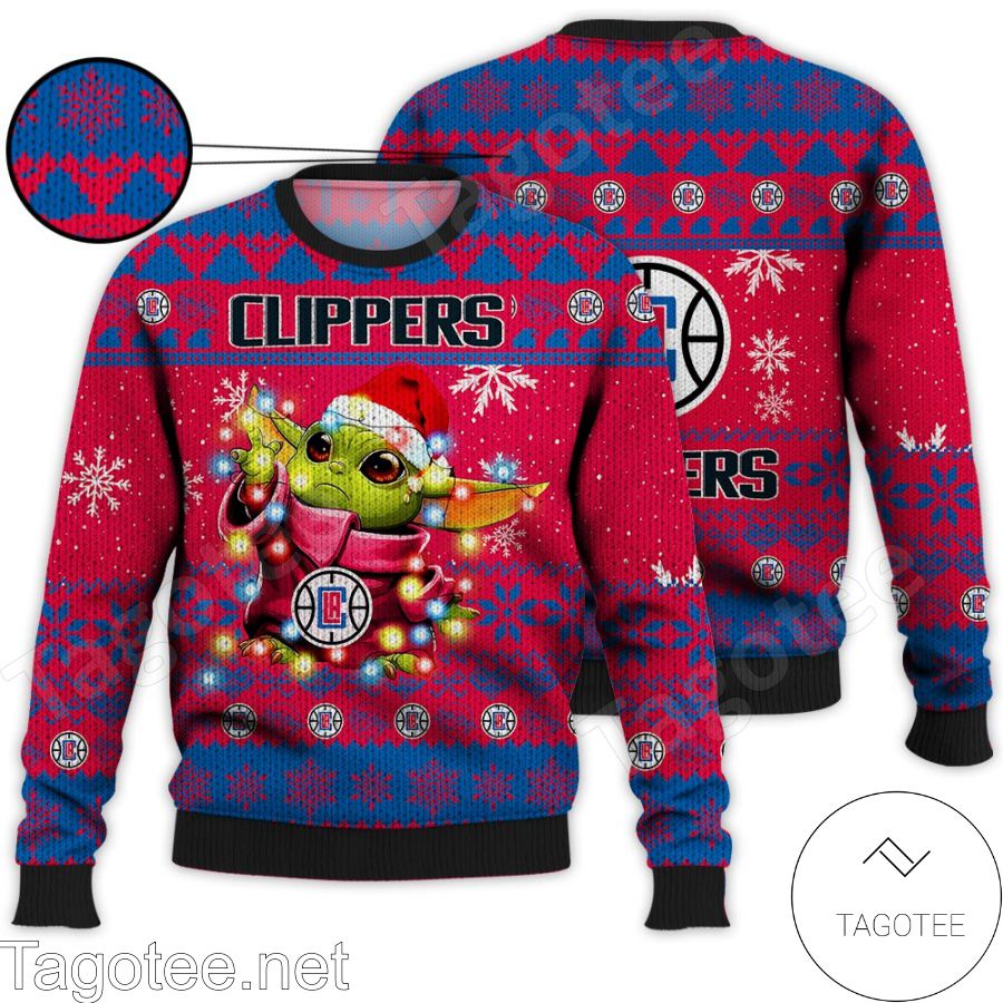 Los Angeles Clippers Baby Yoda Star Wars NBA Ugly Christmas Sweater