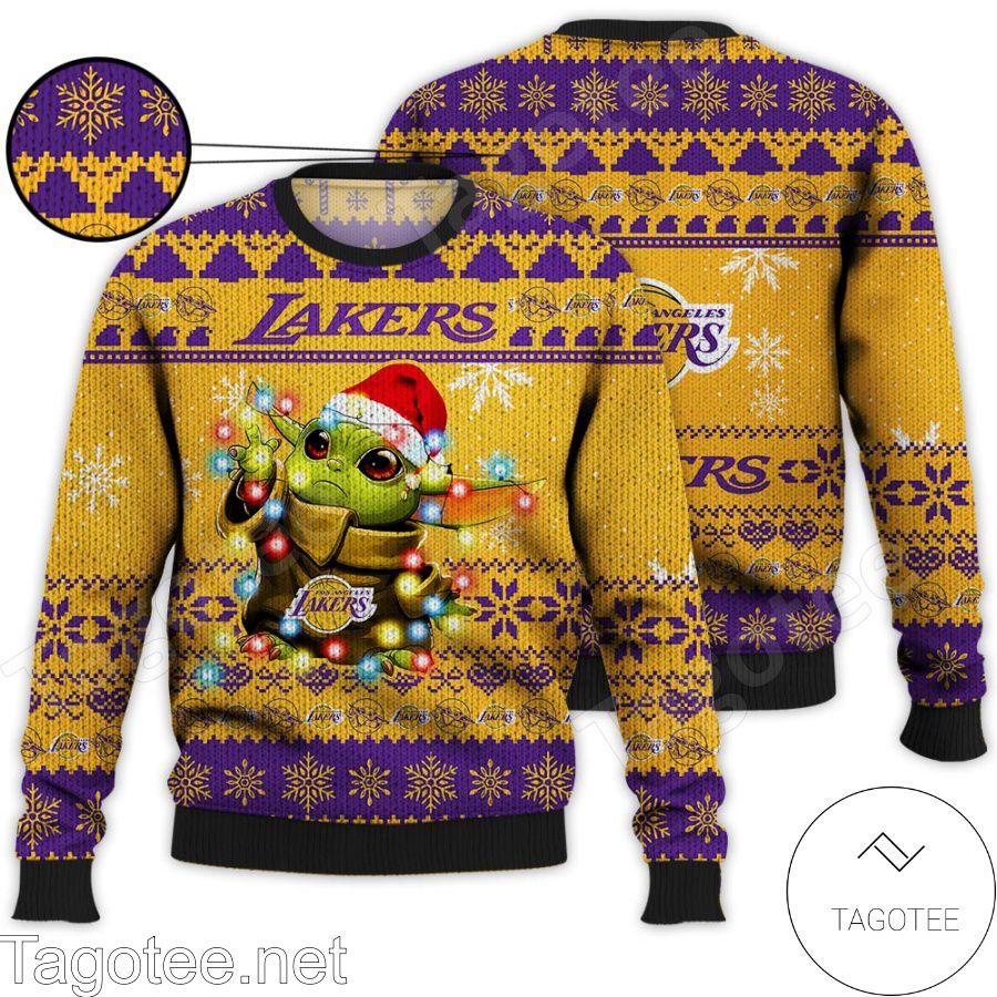 Los Angeles Lakers Baby Yoda Star Wars NBA Ugly Christmas Sweater