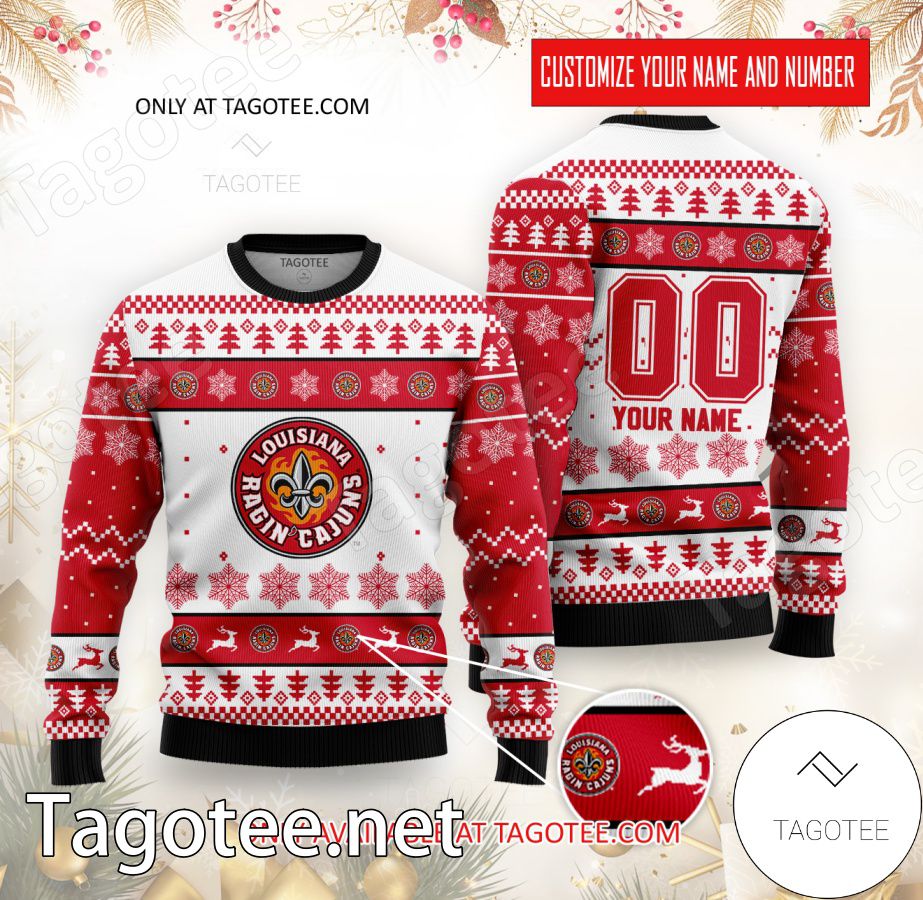 Louisiana-Lafayette College Rugby Custom Ugly Christmas Sweater - BiShop