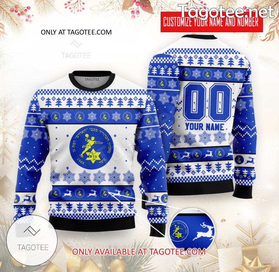 Maccabi Arazim Ramat gan Handball Custom Ugly Christmas Sweater - BiShop